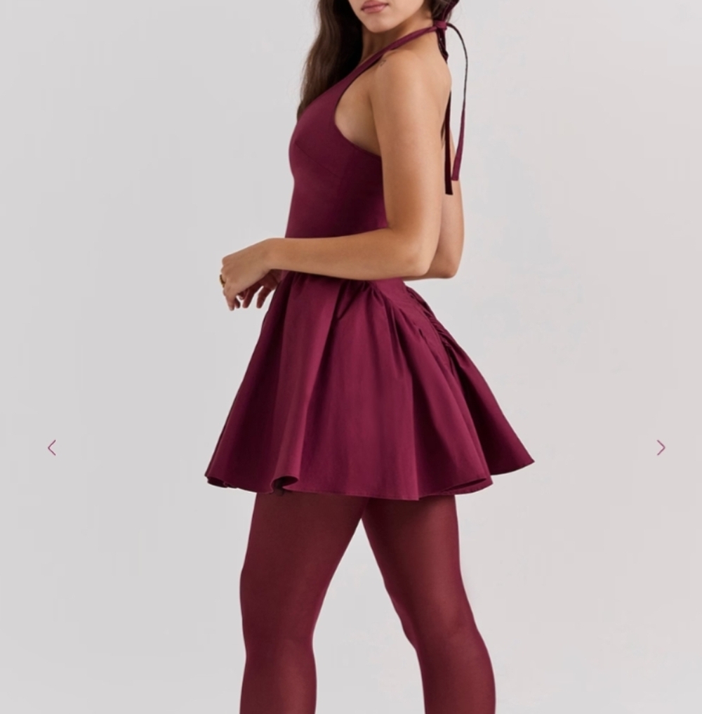 House of CB Burgundy Backless Dress - Picture 2 of 5